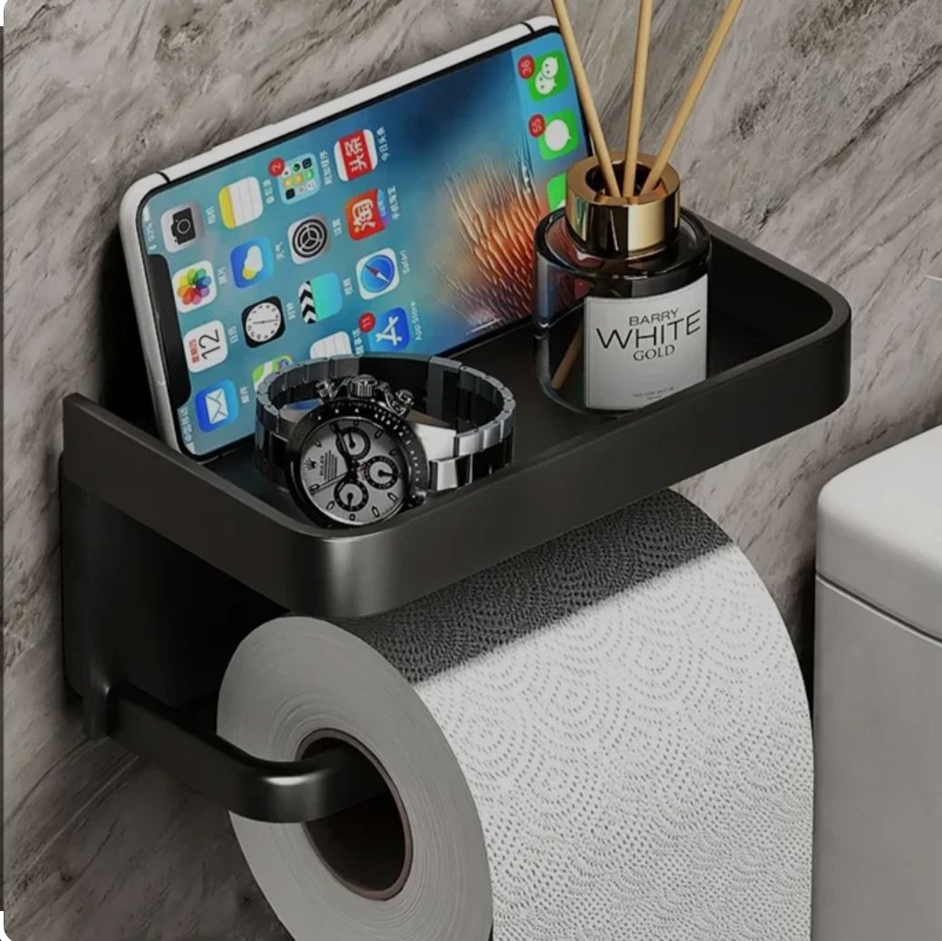 Toilet paper & phone holder